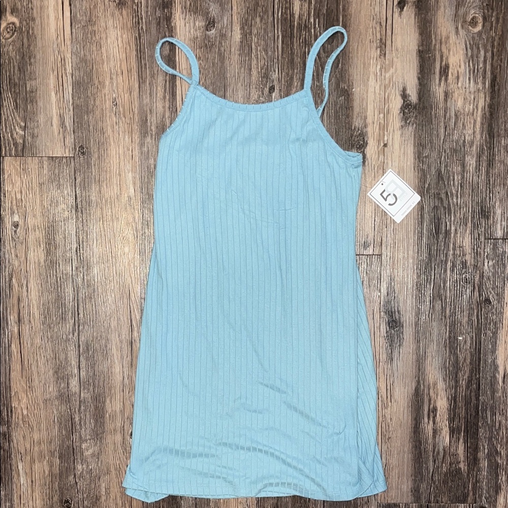 New With Tags Light Blue Ribbed Slip Dress